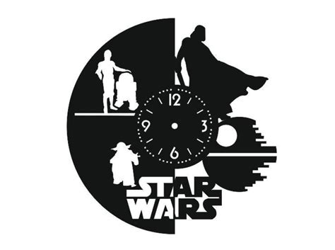 Star Wars Wall Clock Svg Dxf File For Laser Cut And Cnc Etsy