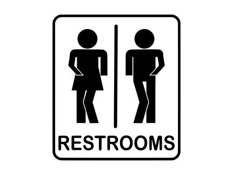 Bathrooms Sign Svg File Restrooms Clipart Image Bathroom Etsy