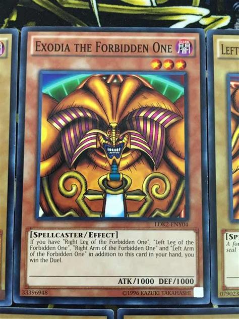 Exodia (エクゾディア, ekuzodia) is an archetype of dark spellcaster monsters, with its first member released in legend of blue eyes white dragon and its first support released in millennium box gold edition. Yugioh Exodia The Forbidden One - $ 300.00 en Mercado Libre