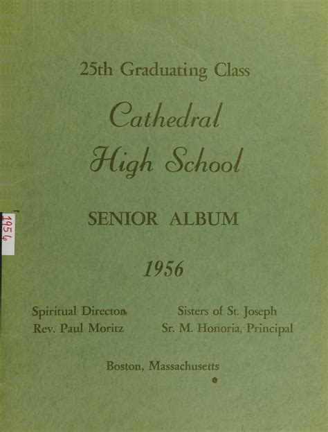 1956 Yearbook Cover Cathedral 7 12 High School Boston