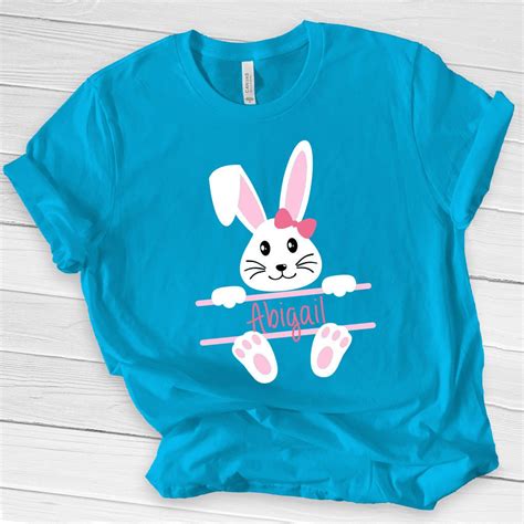Girls And Boys Youth Easter Bunny Personalized T Shirt Kids Easter