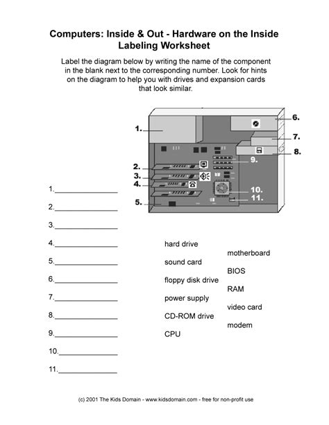 Computer Parts Labeling Worksheet