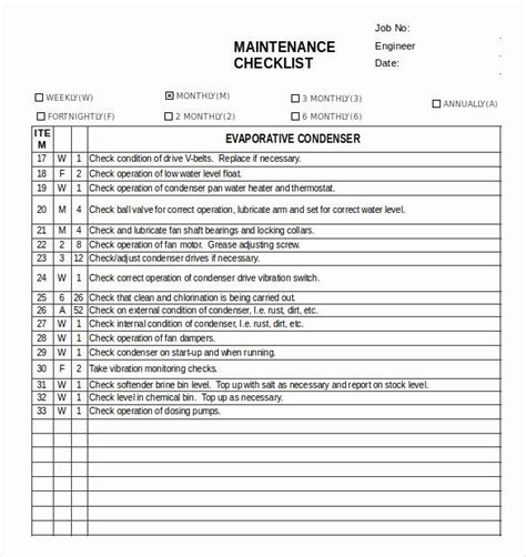Facility Maintenance Checklist Template Beautiful Preventative