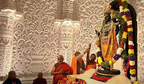 New Ram Lalla Idol Consecrated At Ayodhya Temple Telangana Today