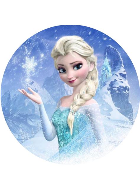 Frozen Elsa Cake Topper 8 Inch Round Icing Personalised Elsa Frozen Frozen Disney
