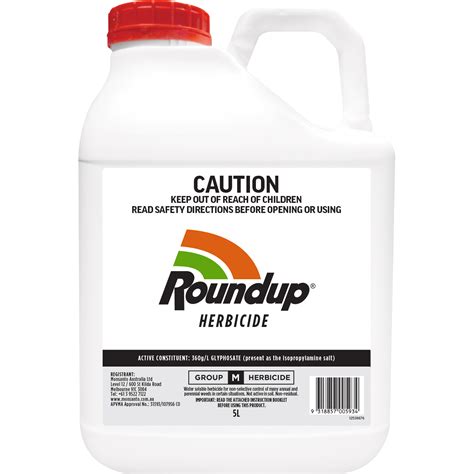 Roundup All Purpose Weed Killer Herbicide Concentrate 5L - 360g/L ...