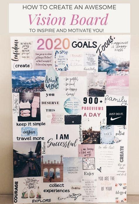 A Poster With The Words How To Create An Awesome Vision Board For