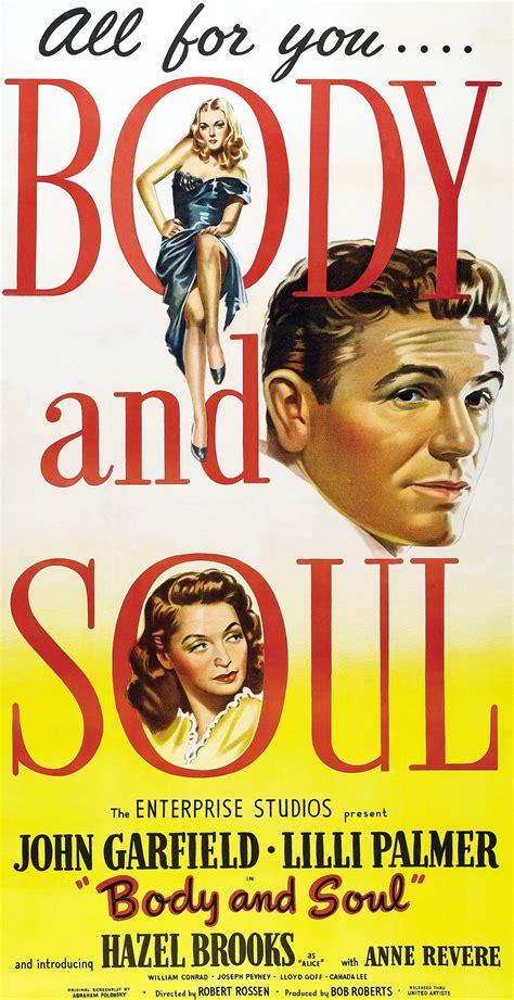 Body And Soul 1947 John Garfield Soul Movie Film Noir