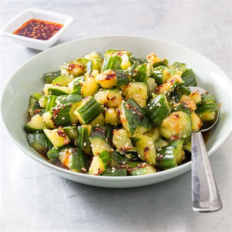 Chinese Smashed Cucumbers Spicy Recipes Cucumber Recipes Salad