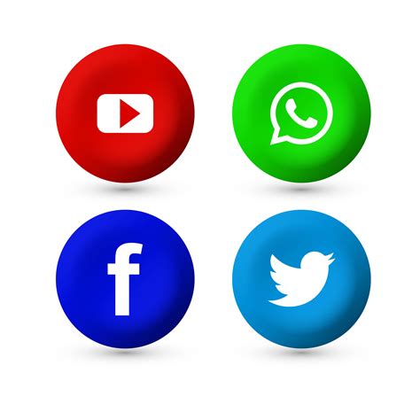Social Media Icons Vector Png