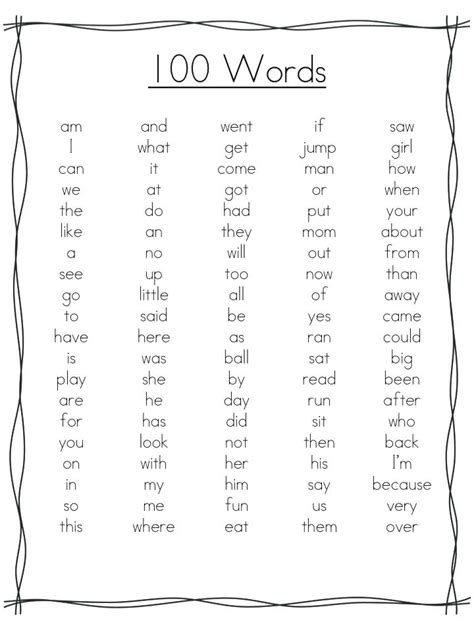List Of Vocabulary Words For 2nd Graders