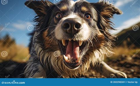 A Dog With Its Mouth Open Generative Ai Stock Image Image Of