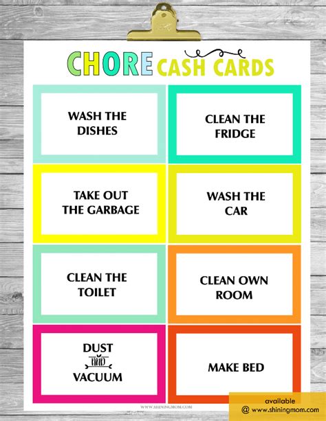 Printable Picture Chore Cards Free Mercadoamigos