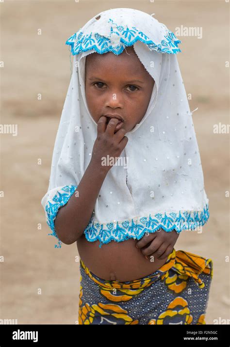 Benin West Africa Savalou Fulani Peul Tribe Little Girl With A