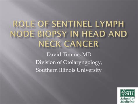 Role Of Sentinel Lymph Node Biopsy In Head And Neck Cancer