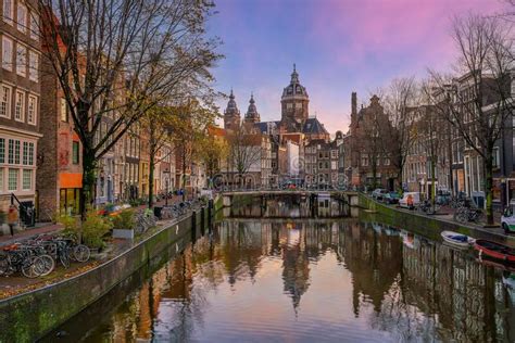 Amsterdam Downtown City Skyline Cityscape Of Netherlands Stock Image