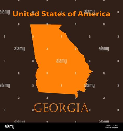 Orange Georgia Map Vector Illustration Simple Flat Map Of Georgia On