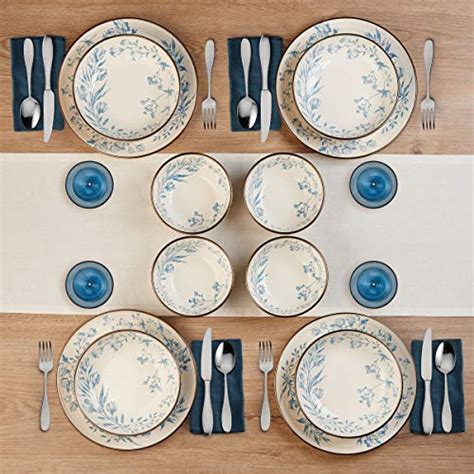 Pfaltzgraff Blue 12 Piece Dinnerware Set Service For 4 Assorted The