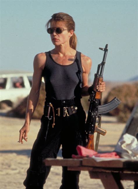 Linda Hamilton As Sarah Connor In Terminator In Linda