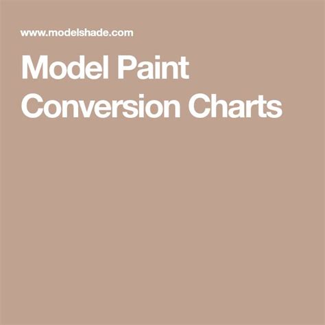 Model Paint Conversion Charts