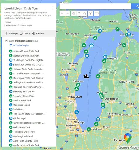 Lake Michigan Camping Trip And Circle Tour Itinerary