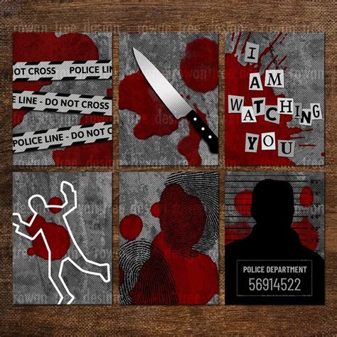 True Crime Elements Digital Collage Sheet 45x60mm No 0170 Etsy