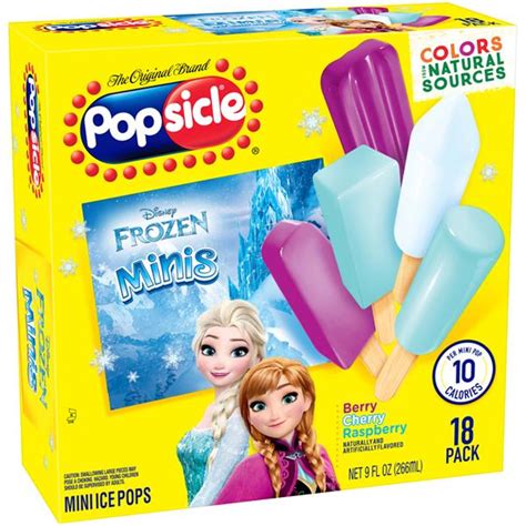 Popsicle Disney Frozen Minis Berry Cherry And Raspberry Ice Pops 18 Ct