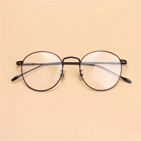 vintage unisex women retro round metal frame clear lens glasses frames optical spectacles full