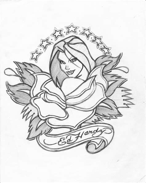 Showing 12 coloring pages related to hardey. CALIFORNIA-ROSE-ED-HARDY by icemaxx1 | Ed hardy, Coloring ...