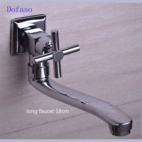 Dofaso Wall Mounted Long Faucet 18cm Cold Mixer Tap Pool Bath Laundry