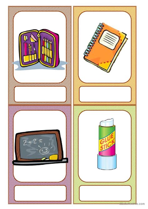School Objects Flashcards Vocabulary English Esl Worksheets Pdf And Doc