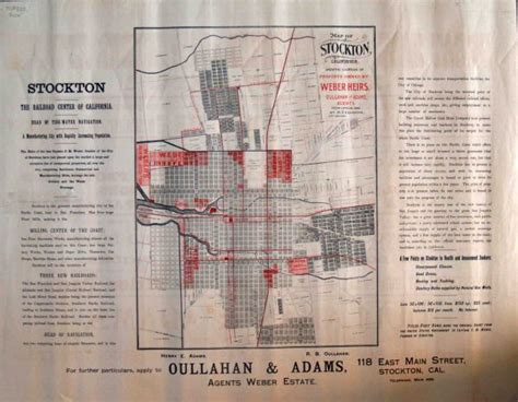 Map Of Stockton California Showing Location Of Property Owned By Weber Heirs High