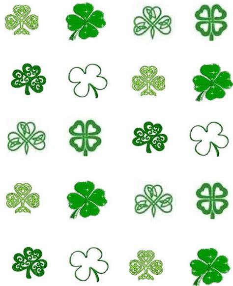 This Card Of 20 Has Various Shamrocks 4 Leaf Clovers All Decals Come