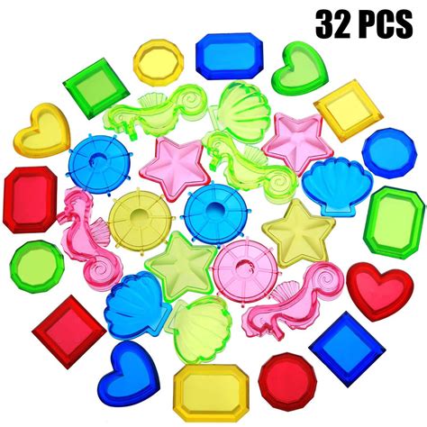 32 Pieces Sinking Dive Gem Pool Toy Sinking Diving Gems Colorful