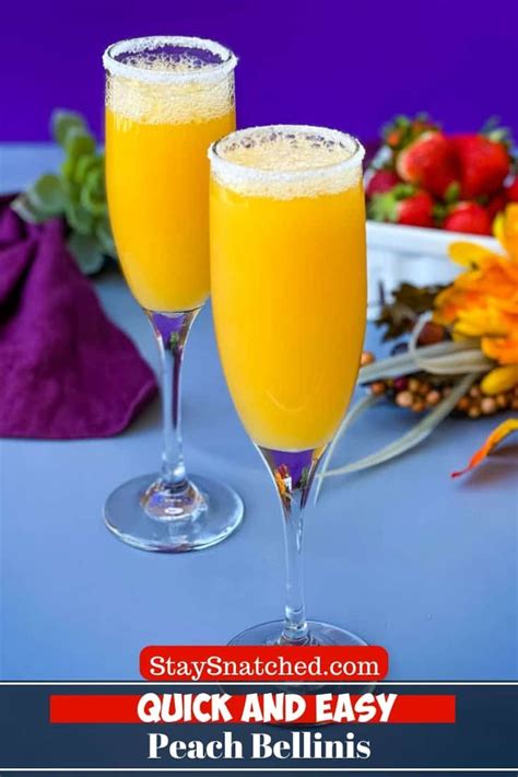 Easy Peach Bellini Recipe Is A Quick Cocktail That Only Uses A Handful Of Ingredients Including