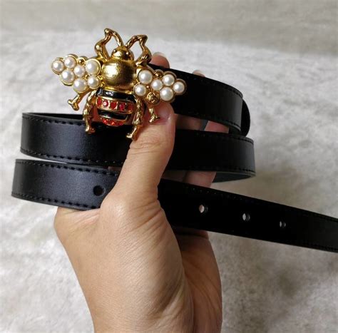 Newest Lady High Quality Cute Bee Leather Belt Buckle With Diamond Decoration Autumn Winter