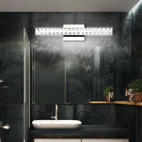 Metropolitan 2 light 16 wide bathroom vanity light with driftwood glass shades and crystal accents from the chateau nobles collection. LED Vanity Lights, 23.3 Inch Crystal Bathroom Lighting ...