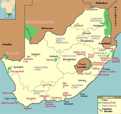 Maps Of South African National Parks