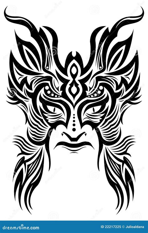 Ancient Ceremony Mask Tribal Tattoo Vector Royalty Free Stock