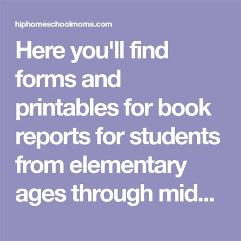 Here Youll Find Forms And Printables For Book Reports For Students
