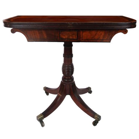 Early 19th Century William Iv Card Table With Ebony Inlay And Turned