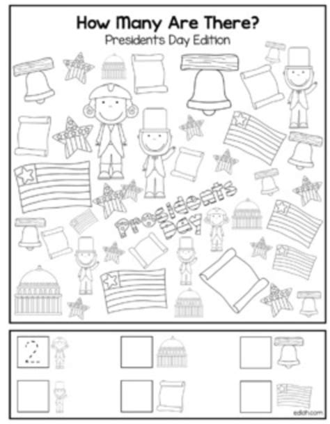 Preschool Presidents Day Worksheet