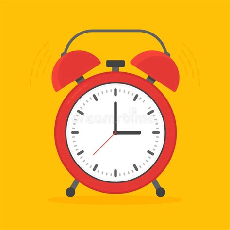 Despertador Rojo Icono Del Tiempo Del Vector Ilustración Del Vector
