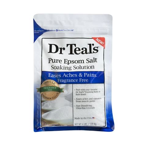 Dr Teals Pure Epsom Salt Soaking Solution Fragrance Free 4 Lb