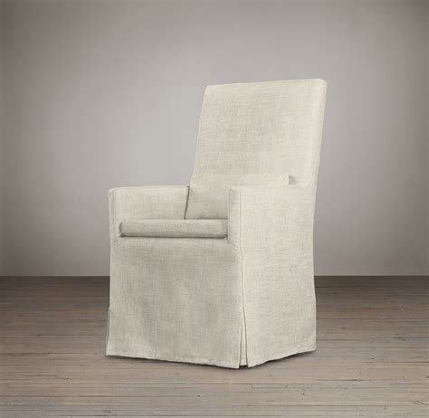Buy dining chairs with arms and get the best deals at the lowest prices on ebay! Belgian Track Arm Slipcovered Armchair | Dining chair ...