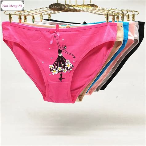 Free Shipping 5pcs Lot Hot Selling Cotton Sexy Panties Women S Underwear Fashion Printed Cotton