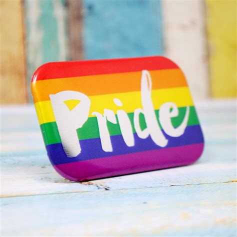 Gay Pride Metallic Rainbow Flag Badge ~ Gay Pride Accessories Hen