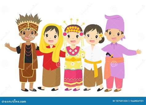 Indonesia Traditional Dress Vector Collection
