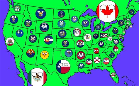 Usa Map With Country Balls By Justusthehedgehog On Deviantart