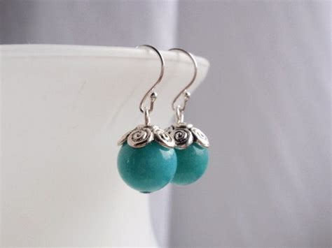 Items Similar To Earrings Turquoise Stone Sterling Silver Ear Wires On Etsy